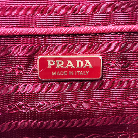 プラダ PRADA サフィアーノ 2way ゴールドチェーン ボディバッグ レッド WS2470