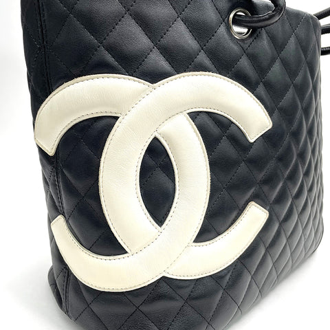 シャネル CHANEL カンボンライン トートバッグ ブラック WS1561