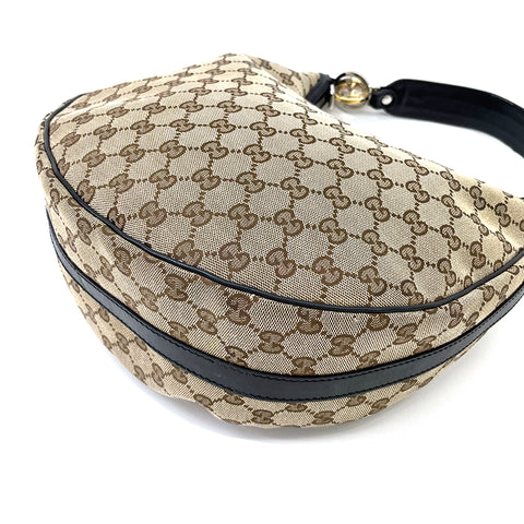 Gucci GG Canvas Shoulder Bag Canvas Black WS2220