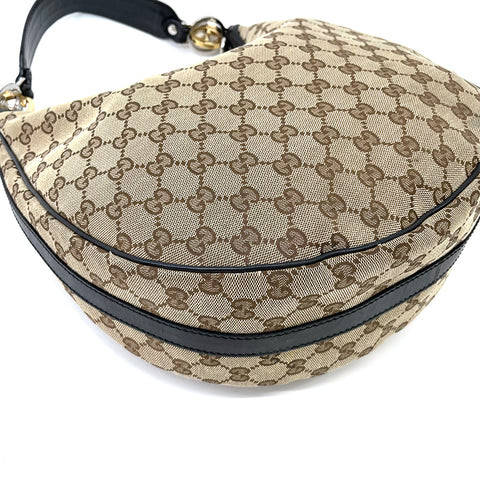 Gucci GG Canvas Shoulder Bag Canvas Black WS2220