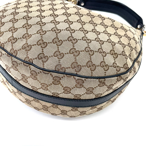 Gucci GG Canvas Shoulder Bag Canvas Black WS2220