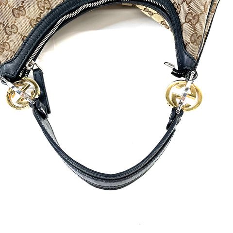 Gucci GG Canvas Shoulder Bag Canvas Black WS2220