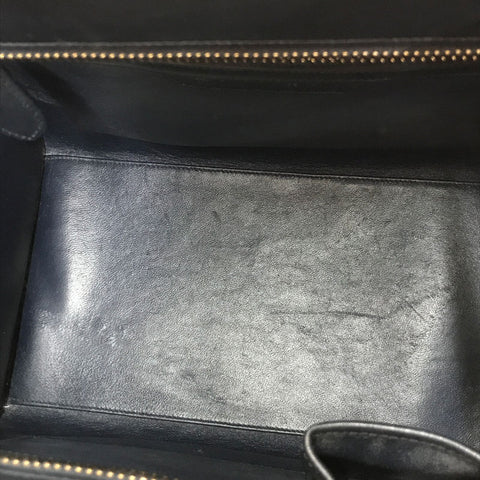 Black Pebbled Calfskin Multicolor Stripe Long Luggage Tag