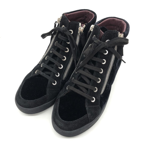 Chanel Chanel Coco Mark High Cut 38 Sneakers Velours Schwarz P11777