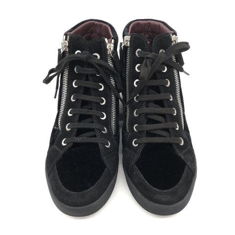 Chanel CHANEL Coco Mark High Cut 38 Sneakers Velor Black P11777 – NUIR  VINTAGE