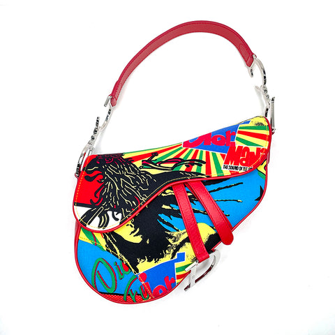 Christian Dior Saddle Bob Marley Handbag Multicolor WS1256