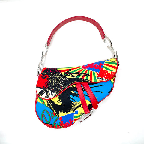 Christian Dior Saddle Bob Marley Handbag Multicolor WS1256