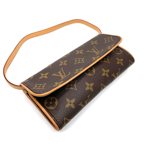 ルイ・ヴィトン LOUIS VUITTON ポシェットツイン ショルダーバッグ PVC ブラウン WS2539