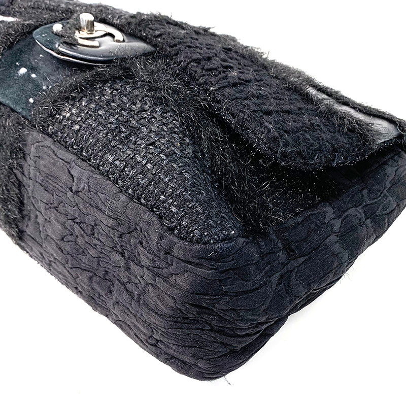 Chanel Patchwork Coco Mark Shoulder Bag Leather Black WS2942
