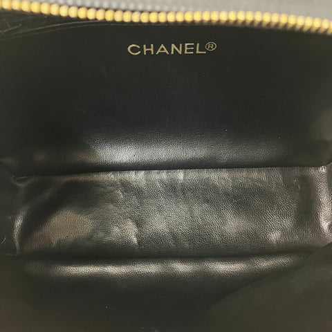 シャネル CHANEL バイカラー 1985年 ハンドバッグ ラムスキン ブラック WS2095