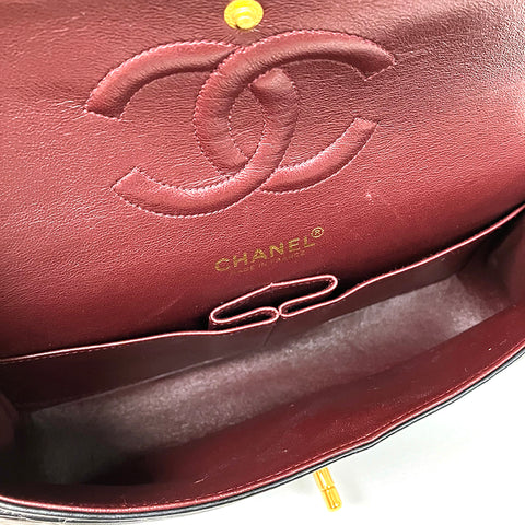 Chanel Chanel Matelasse Double flap 2000-2001连锁肩袋羊羔黑色WS2096