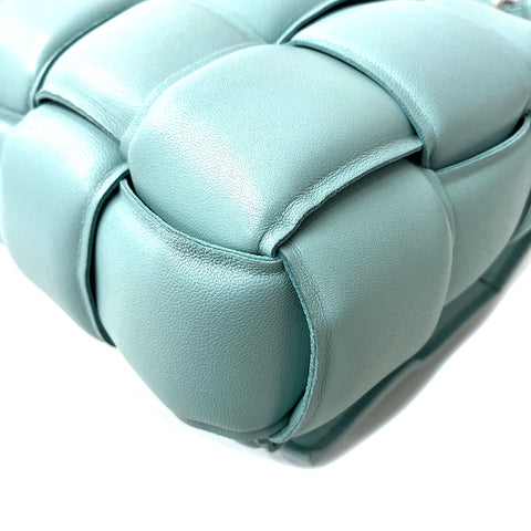 Bottegaveneta Cassette 2010-2020 Shoulder Bag VINTAGE Used Classic Lambskin Aqua Blue WS2007