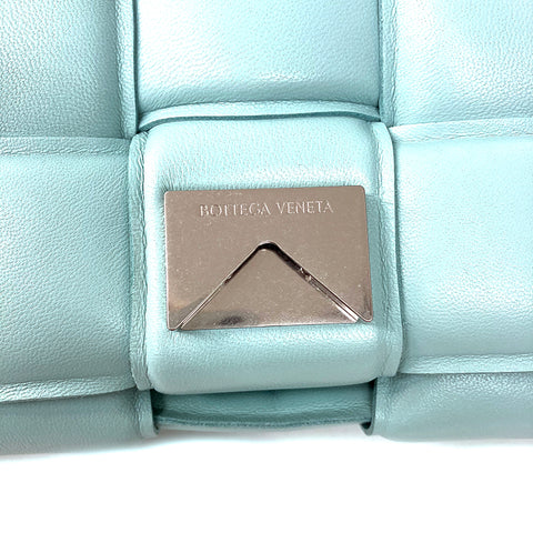 Bottegaveneta Kassette 2010-2020 Umhängetasche Vintage verwendet klassische Lambskin Aqua Blue WS2007