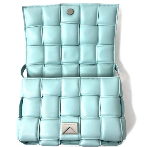 Cassette bottegaveneta 2010-2020 Sac à bandoulière vintage utilisé classique aqua aqua bleu ws2007