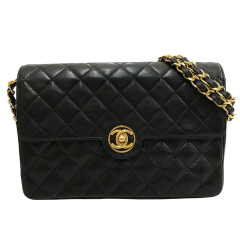 シャネル CHANEL マトラッセ ココマーク ターンロック チェーン ショルダーバッグ レザー ブラック P11967 – NUIR VINTAGE