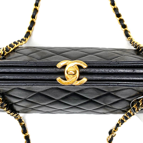 Chanel Chanel Matelasse -Kette Gold Hardware Umhängetasche Vintage verwendet klassisches schwarzes WS2121