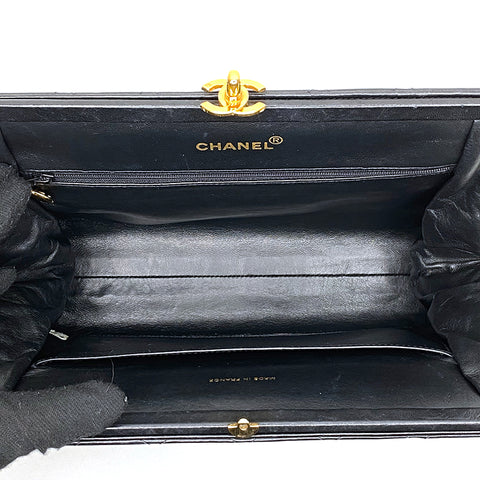 シャネル CHANEL マトラッセ チェーン がま口 ゴールド金具  ショルダーバッグ VINTAGE 中古 定番 ブラック WS2121