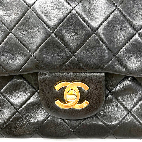 シャネル CHANEL マトラッセ クラシカルダブルフラップチェーン 2000-2002年 ショルダーバッグ VINTAGE 中古 定番 ラムスキン ブラック WS2146