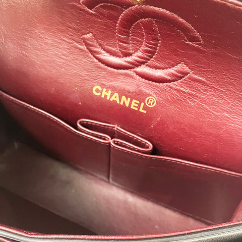 シャネル CHANEL マトラッセ クラシカルダブルフラップチェーン 2000-2002年 ショルダーバッグ VINTAGE 中古 定番 ラムスキン ブラック WS2146