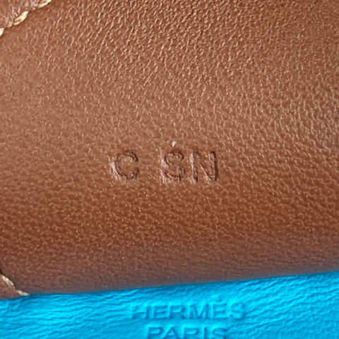 Hermes Rodeo GM 2018 Charm Lambskin Blue x Brown WS2604