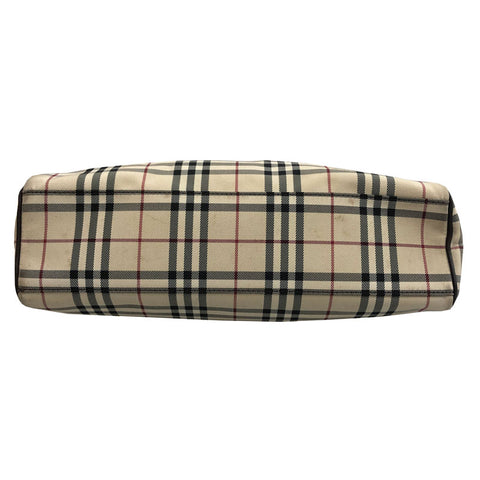 Burberry Burberry Novacheck肩袋帆布皮革米色X棕色C2583