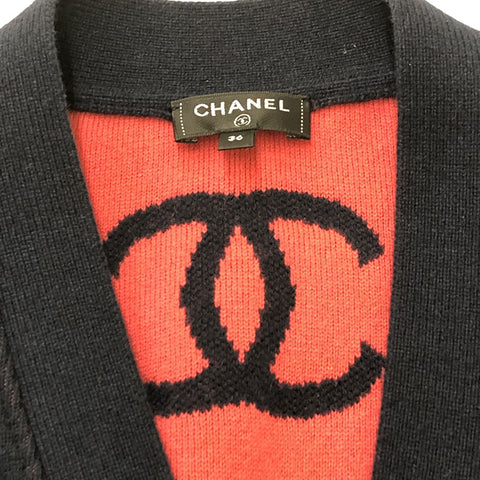 Chanel CHANEL Coco Mark Coco Botan Cardigan Cashmere Navy EITM0154