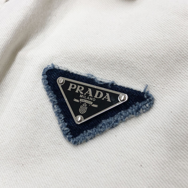 プラダ PRADA トライアングルロゴ ジャケット デニム ホワイト 