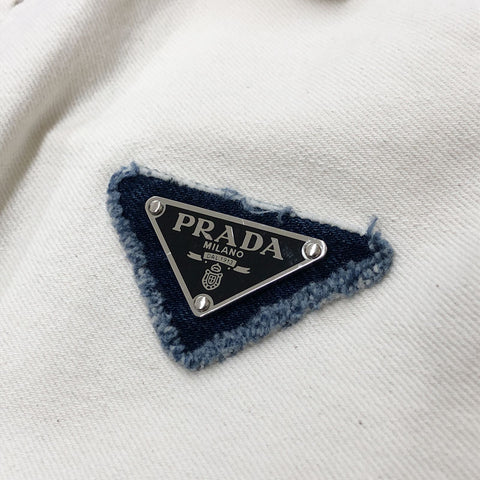 プラダ PRADA トライアングルロゴ  ジャケット デニム ホワイト eitm0151
