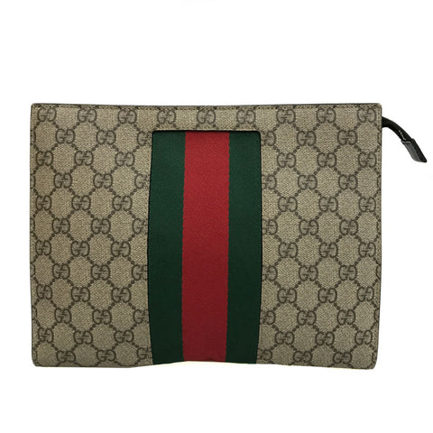 Gucci Gucci GG Sprem Sherry Line Clutch Bag PVC Leder Braun P12113