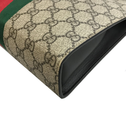 Gucci Gucci GG Sprem Sherry Line Clutch Bag PVC Leder Braun P12113