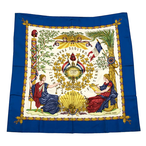 爱马仕(Hermes)Carre 90法国革命围巾丝绸多色P10908