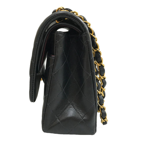 Chanel Chanel Doppelklappe Mattesequet -Burlenketten -Umhängetasche Leder Black P12132