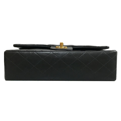 Chanel Chanel Doppelklappe Mattesequet -Burlenketten -Umhängetasche Leder Black P12132