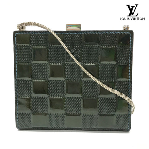 路易威顿Damier Vernis Ange MM N92198附件袋肩袋搪瓷绿色P12135