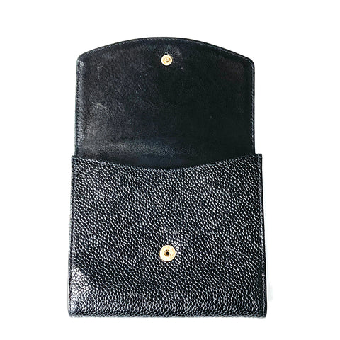 シャネル CHANEL キャビアスキン ココマーク 二つ折り財布 ブラック WS1116