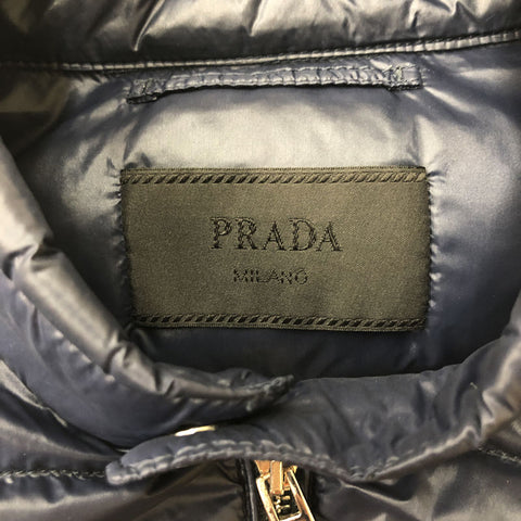 プラダ PRADA トライアングルロゴ 46 ダウンジャケット ナイロン ブルー P12363