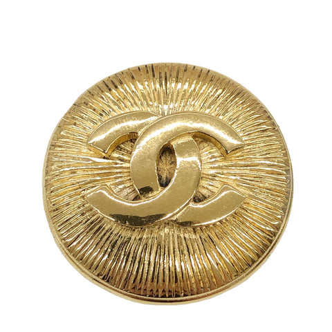Chanel Round Coco Mark Brosche Gold C2695