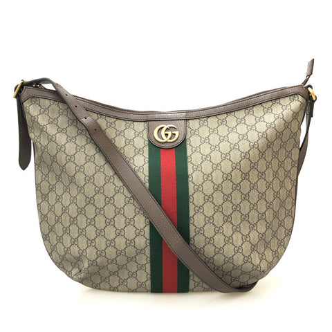 Gucci Ophidia GG Supreme Sherry Line Umhängetasche PVC Leder Braun P12370