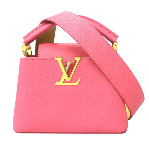 Louis Vuitton Cubcine Mini M55987 2way Hand Umhängetasche Leder Rosa x gelb P12381