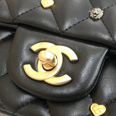 シャネル CHANEL マトラッセ アイコン スタッズ チェーン ショルダーバッグ レザー ブラック eit0274 – NUIR VINTAGE