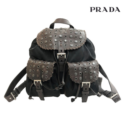 プラダ PRADA トライアングルロゴ テスート リュック・デイパック レザー ブラック P11008