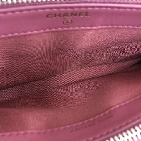 Chanel chanel matrasse coco mark portefeuille chaîne en cuir rose EIT0287