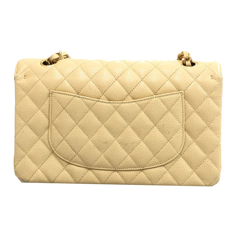 Chanel Beige Caviar Skin Medium Classic Double Flap Bag 48531