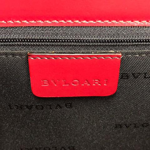 ブルガリ BVLGARI ロゴ ハンドバッグ レザー レッド C1709