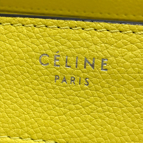 セリーヌ CELINE ラゲージ マイクロショッパー ハンドバッグ レザー イエロー P12249