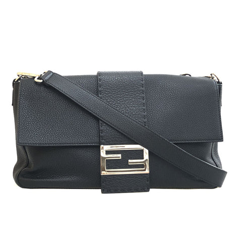 Fendi Bucket großer 3way Handkörper Umhängetasche Leder schwarz P12525