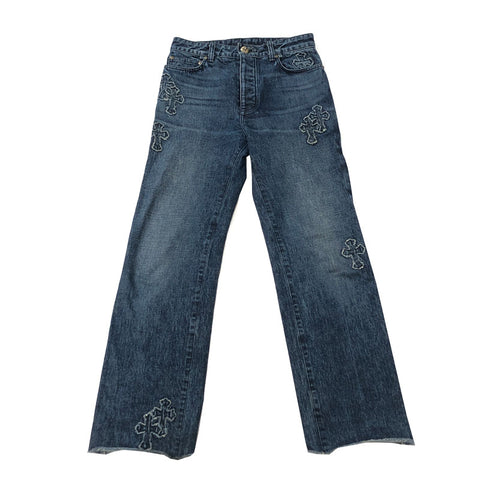 Chrome Hearts Grey Cross-Patch Jeans | INC STYLE