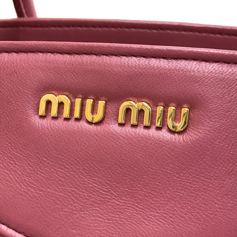 Miu Miu Miu Logo 2way Hand Umhängetasche Leder Purpur P12270