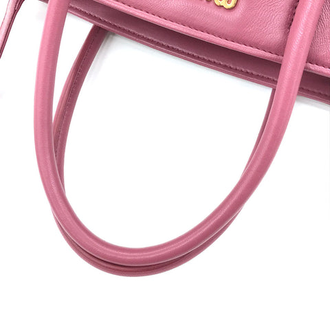 Miu Miu Miu Logo 2way Hand Umhängetasche Leder Purpur P12270