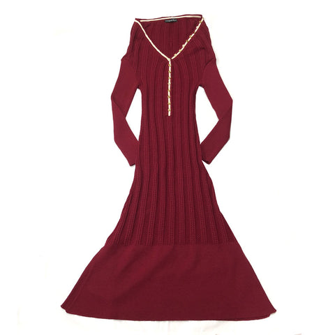 Y/PROJECT Y Project Long Knit Dress Wine Red eitm0001 NUIR VINTAGE Y/PROJECT Y Project Long Knit Dress Wine Red eitm0001 NUIR VINTAGE